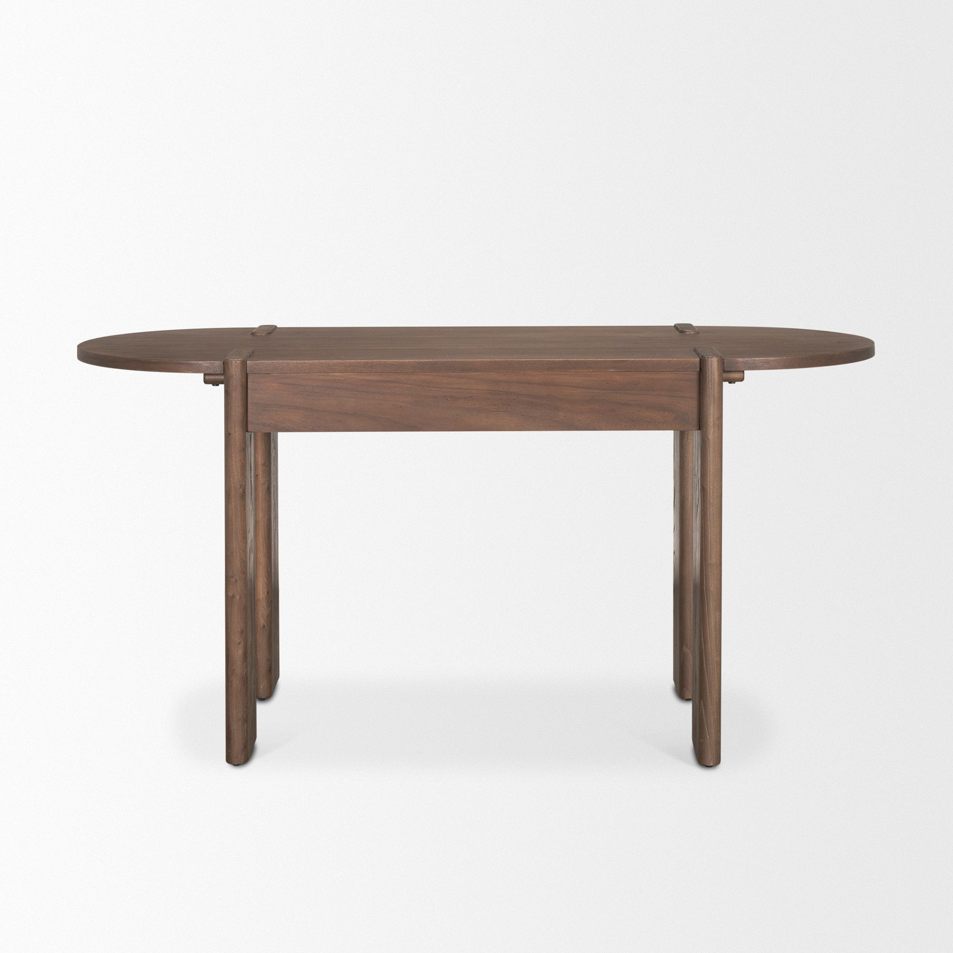Sohan Dark Brown Elm Wood Oblong Desk, by Mercana, 59" length x 25" width x 30" height View 6