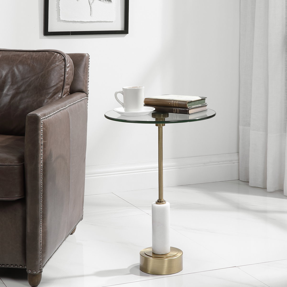 Portsmouth Round Accent Table, Side & End Table by Uttermost, 15.75" width x 24" height x 15.75" depth View 2
