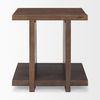 Nohr Medium Brown Wood Accent Table, Side & End Table by Mercana, 22" length x 18" width x 22" height thumbnail 4