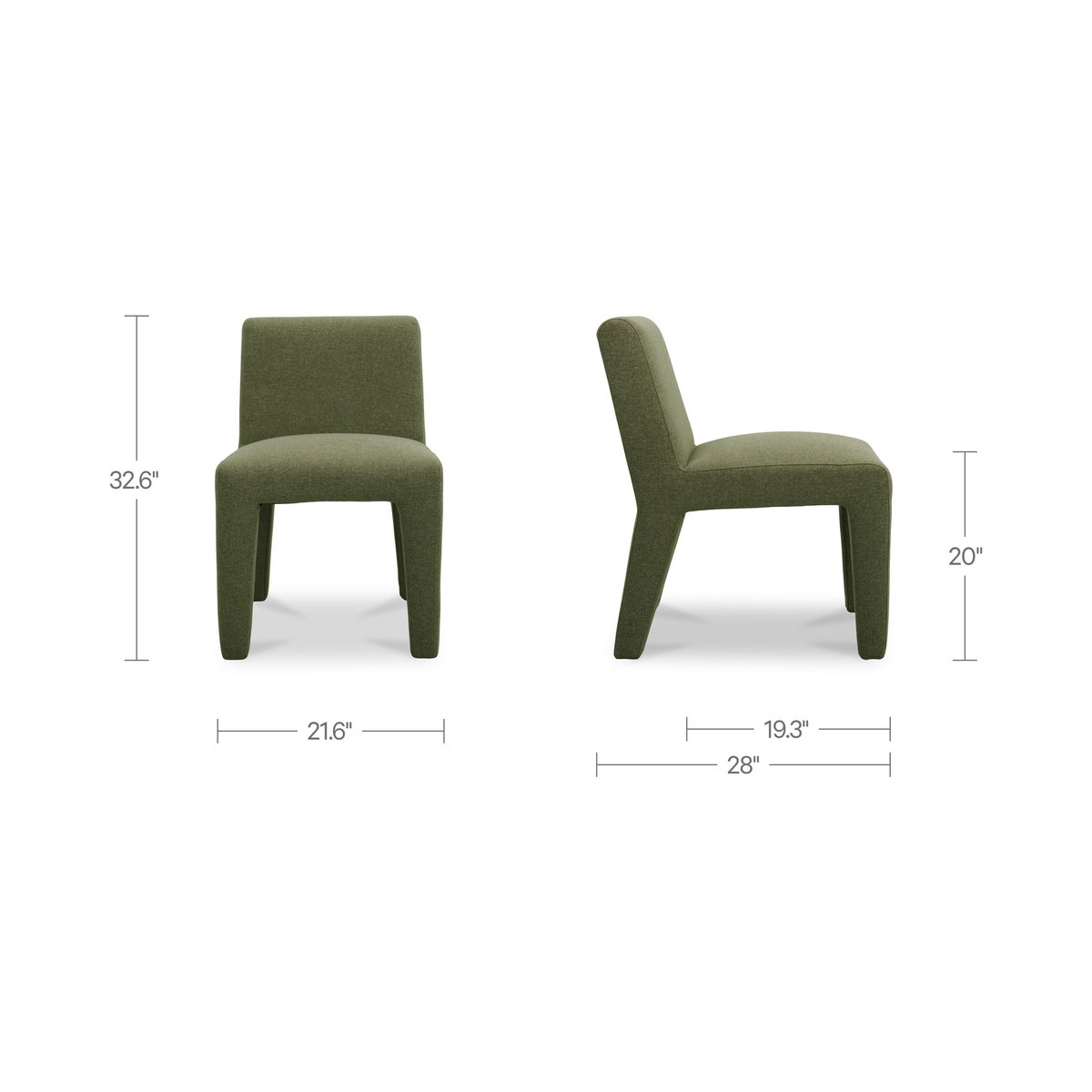 Verona Outdoor Dining Chair Green, Outdoor Chair by Moe's Home, 1'9.6" width x 2'8.6" height x 2'4" depth View 8