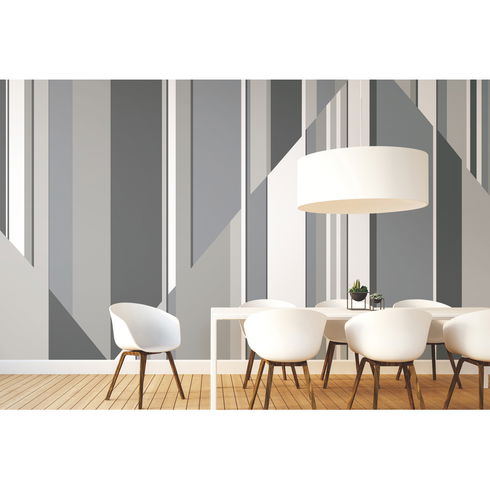 Pinwheel Stripe Grey Wall Mural