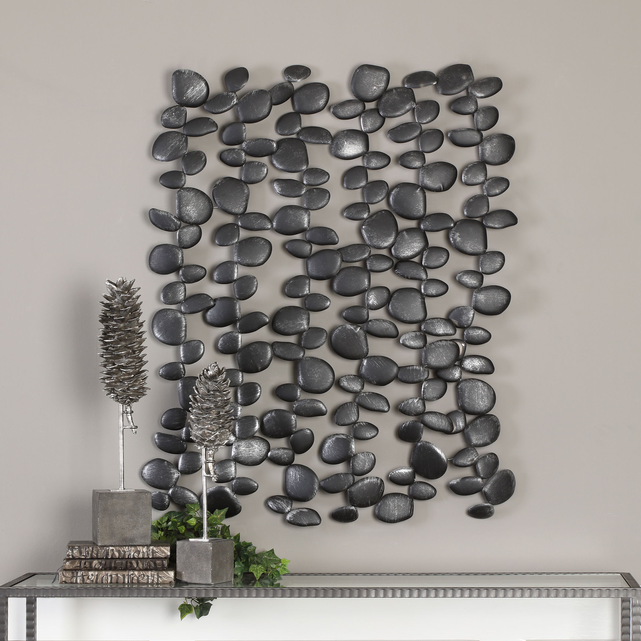 Skipping Stones Forged Iron Wall Art, Sculptural Wall Art by Uttermost, 33.5" width x 41.25" height x 3.25" depth View 5