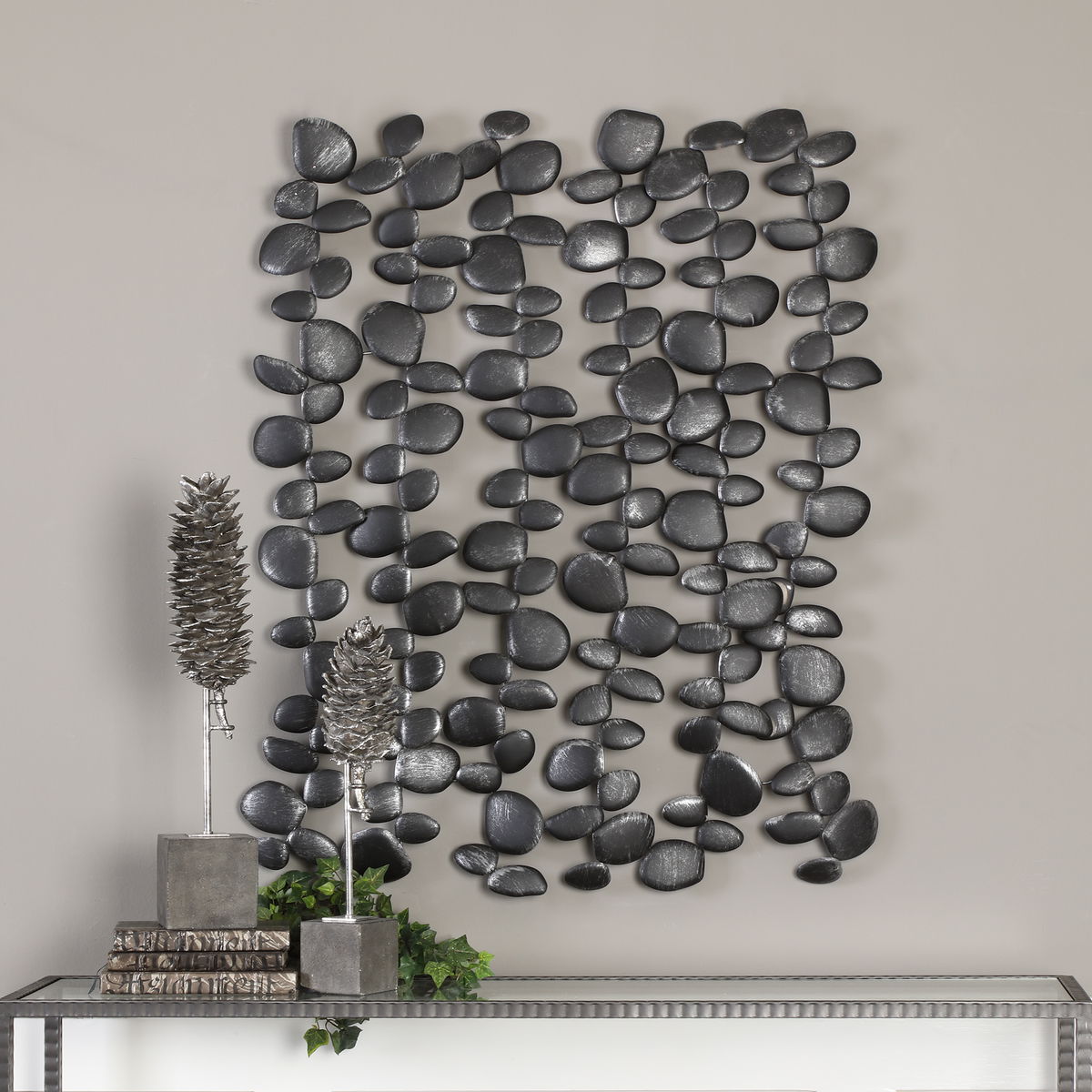 Skipping Stones Forged Iron Wall Art, by Uttermost, 33.5" width x 41.25" height x 3.25" depth View 5