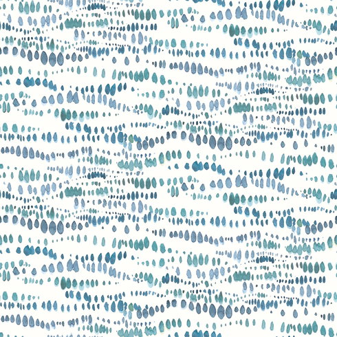 Dotted Line Blue Peel & Stick Wallpaper