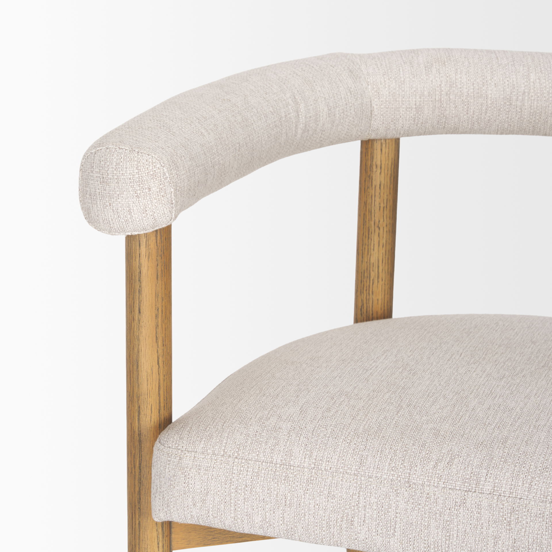 Arden Dining Chair with Medium Brown Wood and Cream Twill Fabric large image 