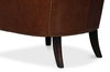 Whitney Distilled Leather Chair Brown, by Sarreid, 2'9" length x 2'2" width x 3'5" height thumbnail 8