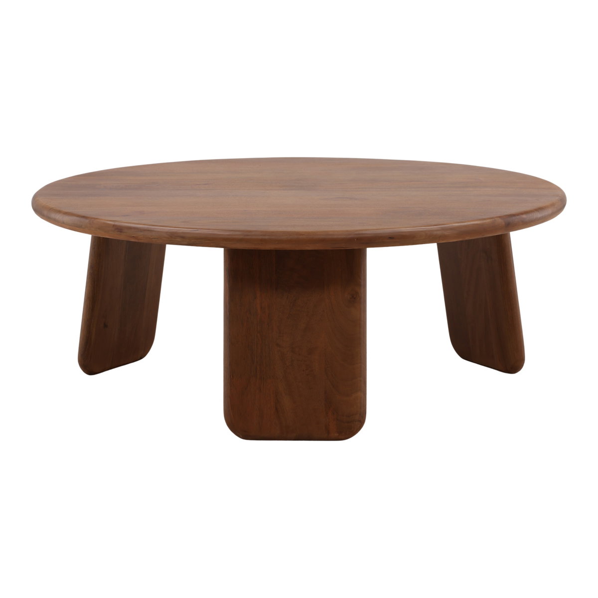 Winsor Coffee Table Brown, by Dovetail, 47.3" width x 18" height x 47" diameter x 47.3" depth View 1