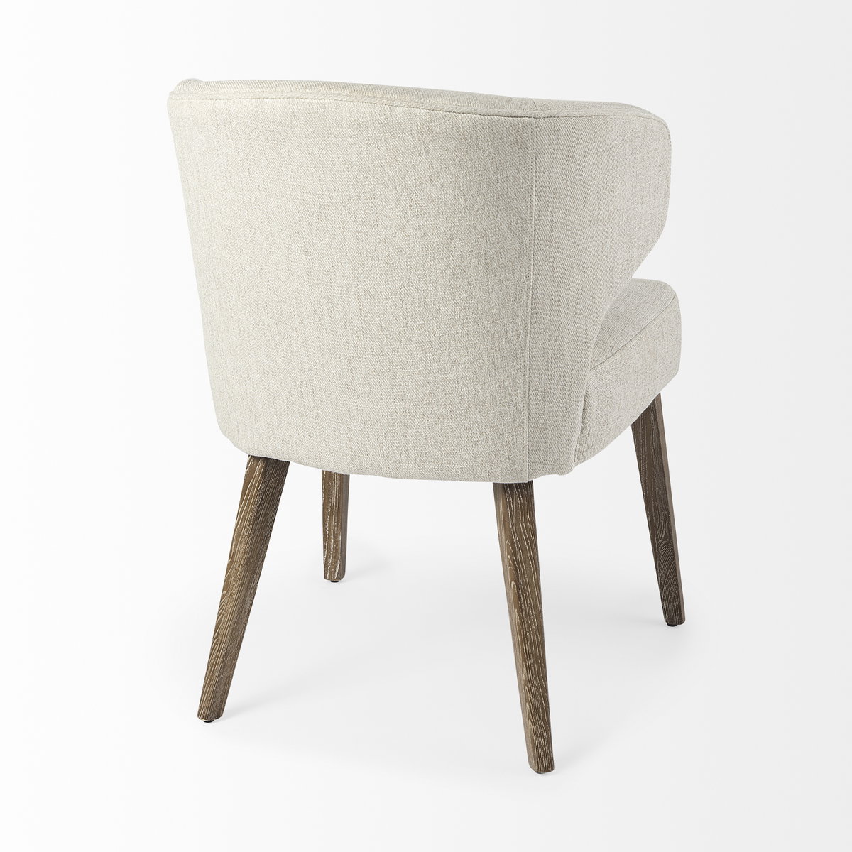 Niles Wingback Dining Side Chair | Cream Fabric with Medium Brown Wooden, Dining Chair by Mercana, 22.5" length x 24.5" width x 32" height View 8