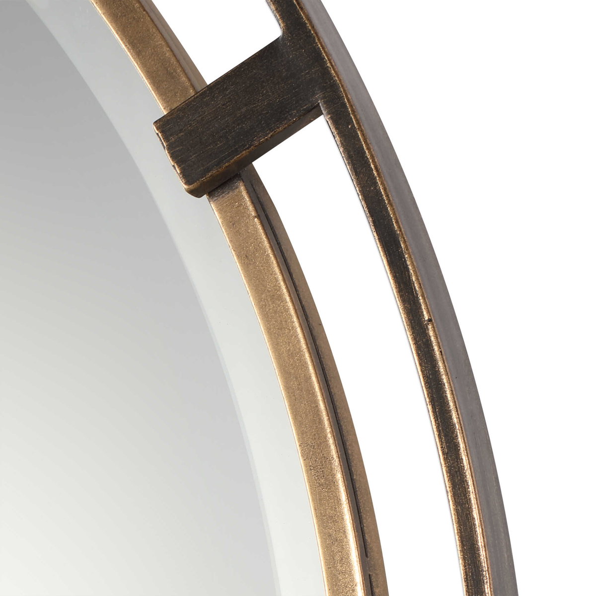 Carrizo Bronze Round Mirror, by Uttermost, 36.25" width x 36.25" height x 1.25" depth View 5