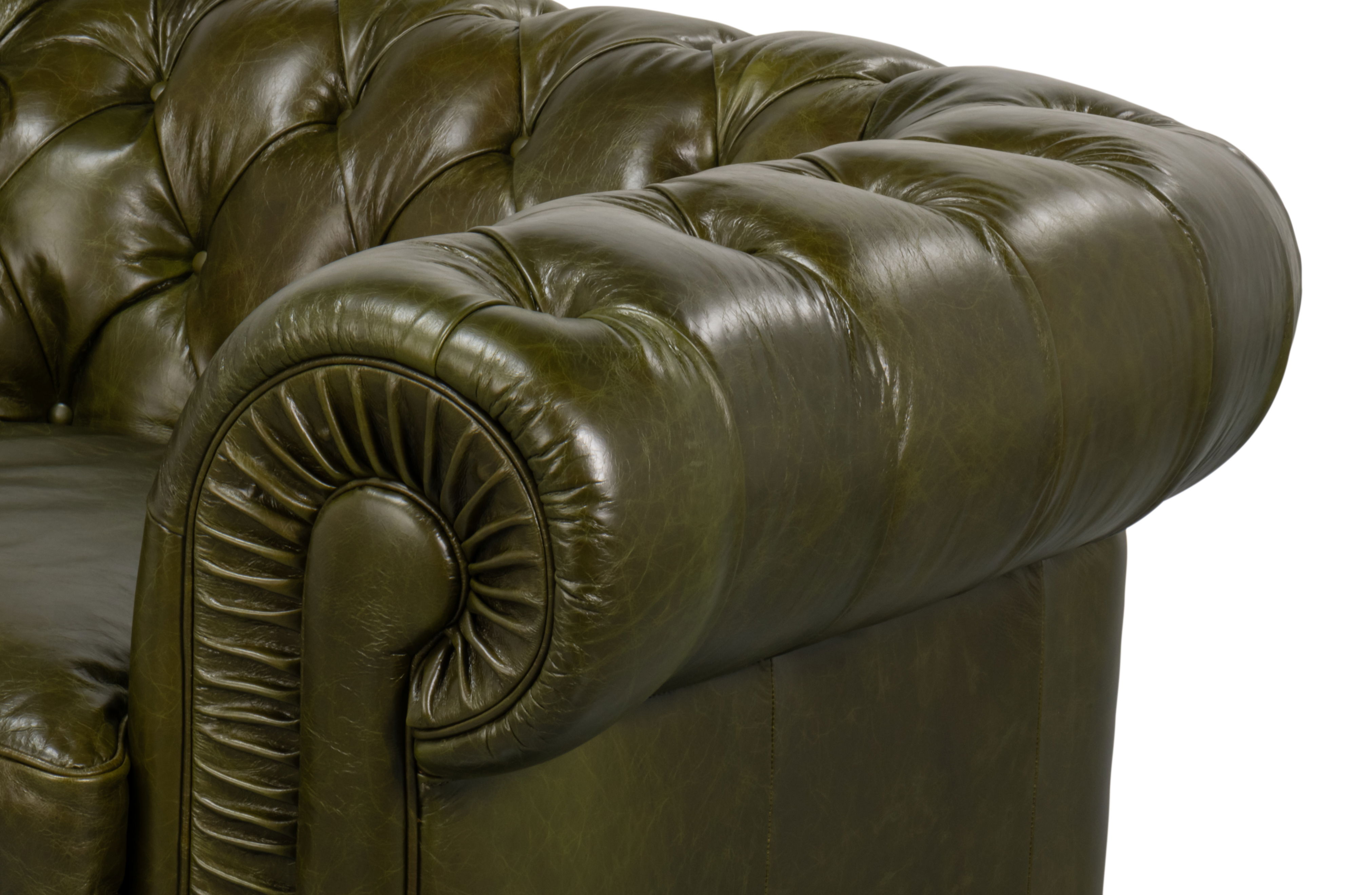 Savile Leather Chair,Green large image 