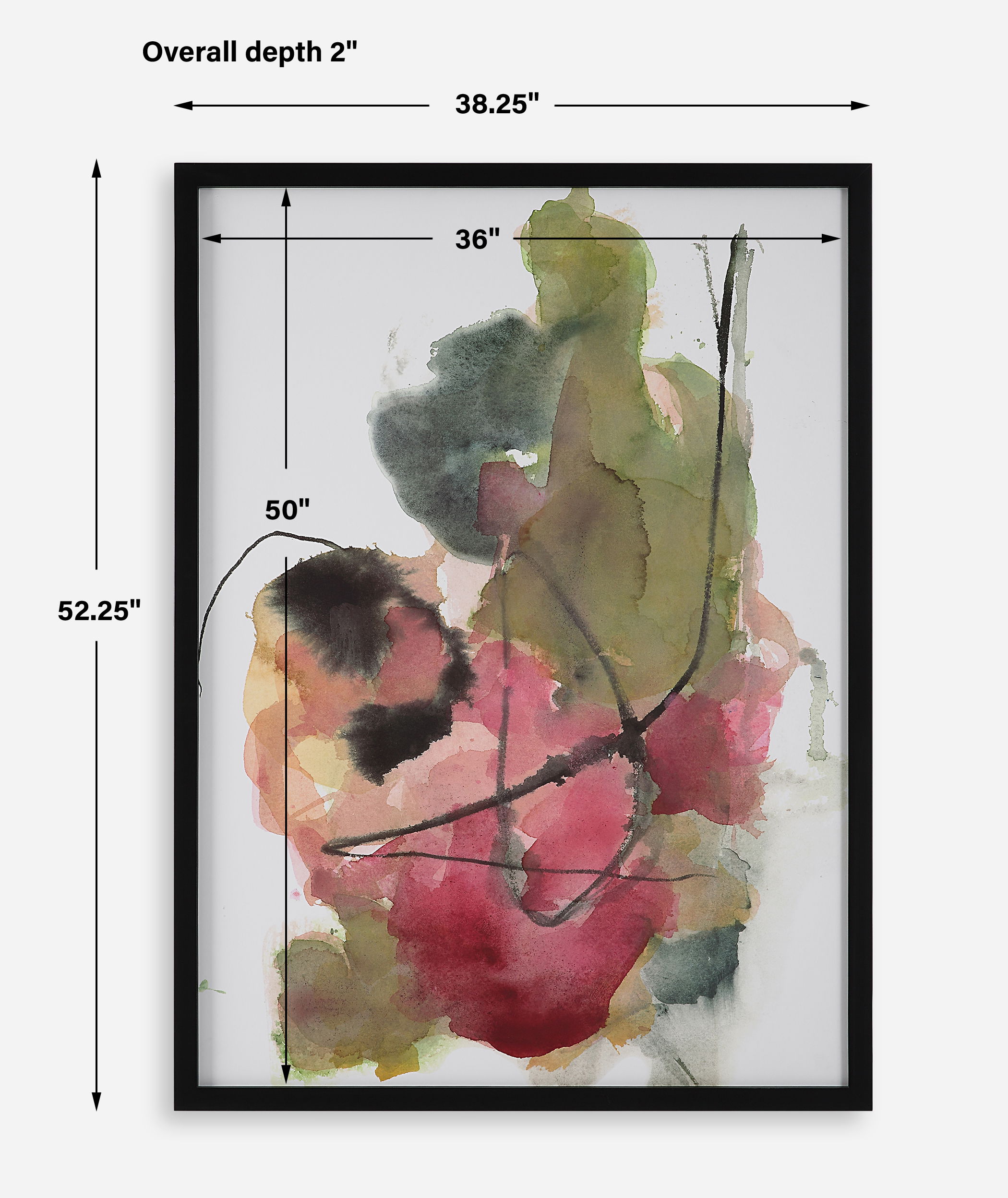 Euphoria Abstract Art Print, Painting by Uttermost, 38.25" width x 52.25" height x 2" depth View 3