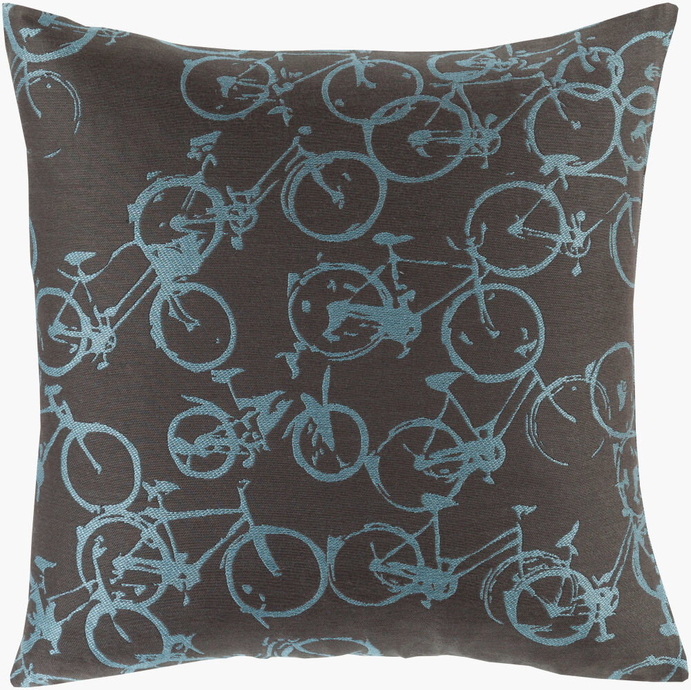 Pedal Power Lumbar Pillow Down, Decorative Pillow by Surya, 13" length x 19" width