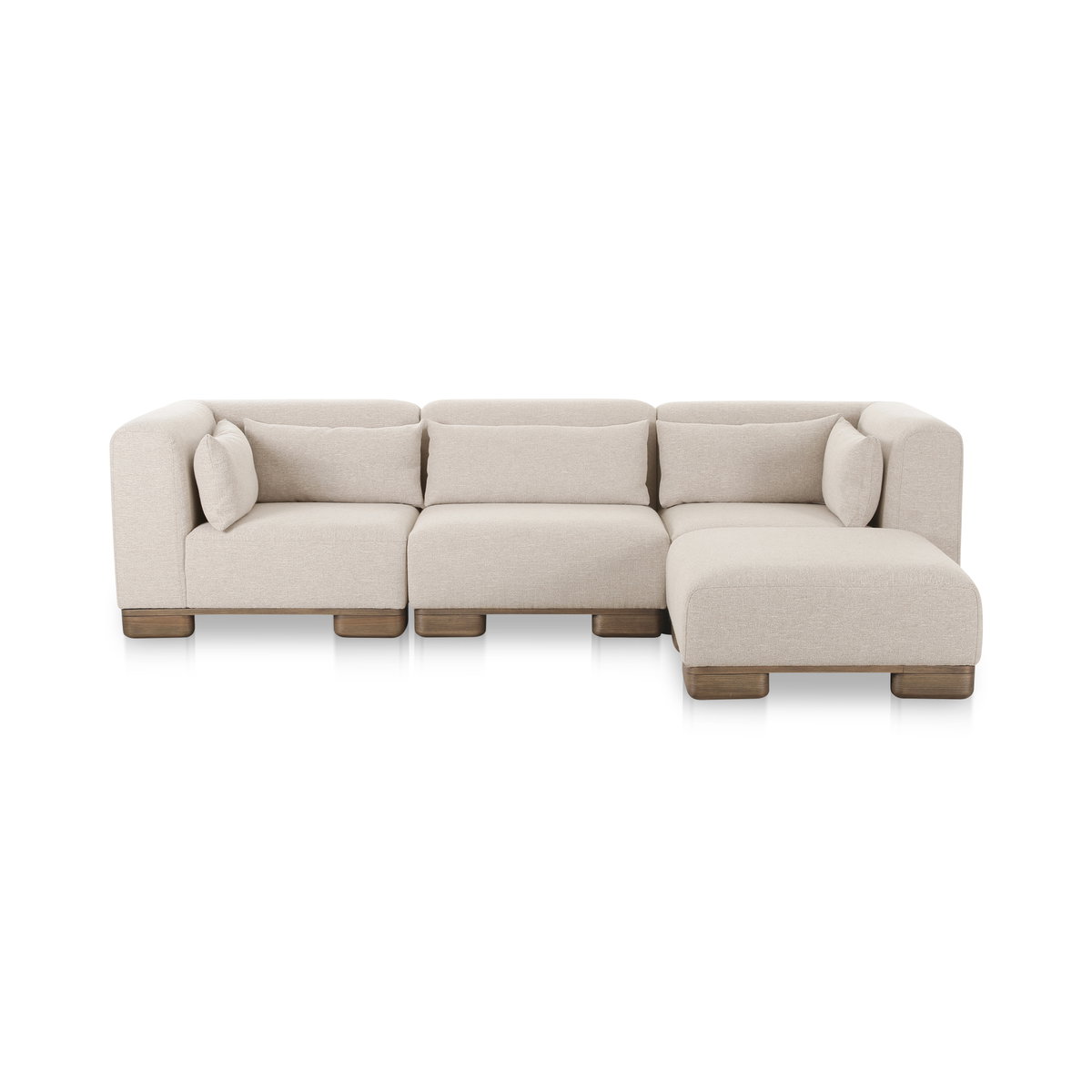 June Lounge Modular Sectional Oatmeal, Sectional Sofa by Moe's Home, 115" width x 30" height x 75" depth View 1
