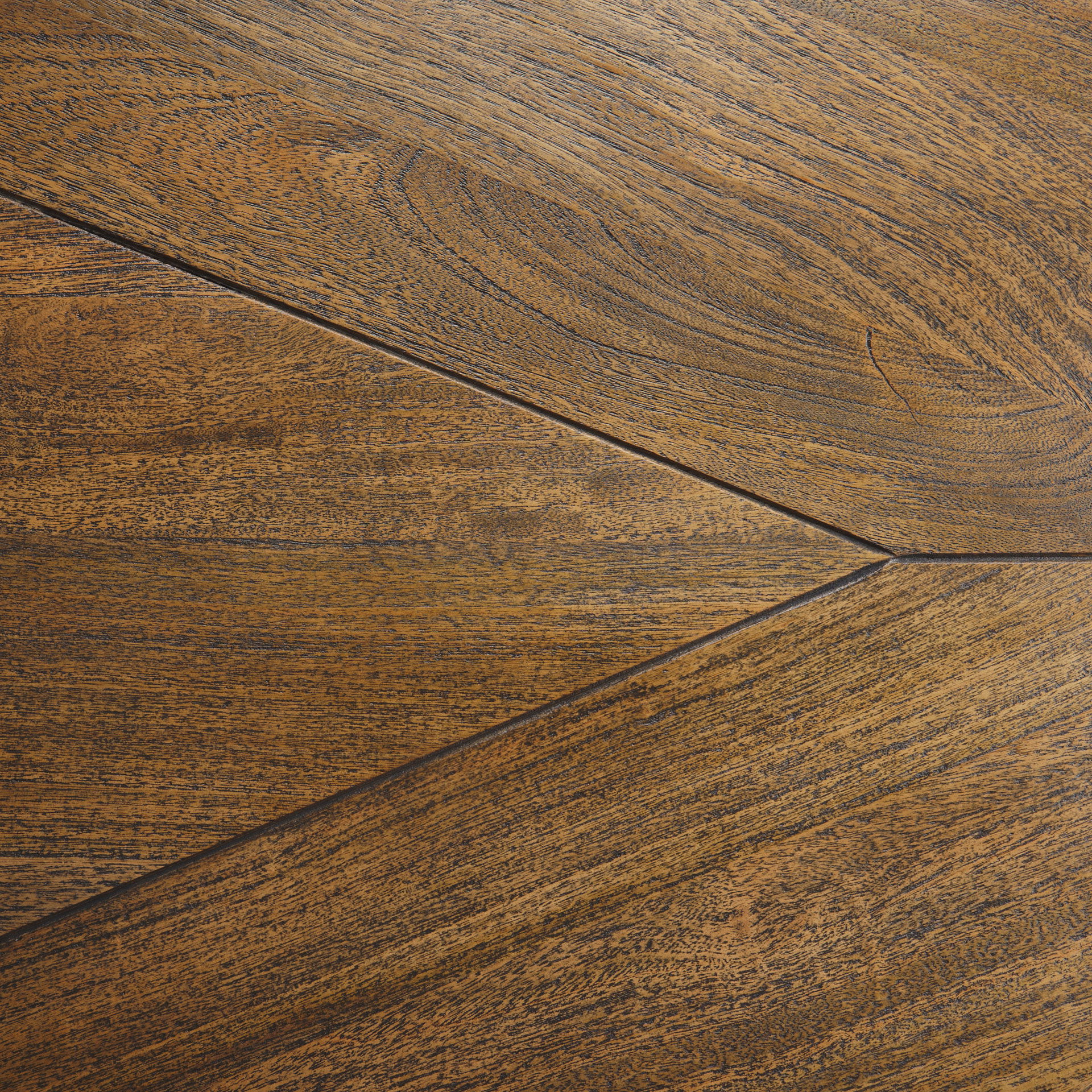 Maxton II 79x39 Rectangular Brown Solid Wood Top Dark Gunmetal Base Dining Table, by Mercana, 79" length x 39" width x 30" height View 3