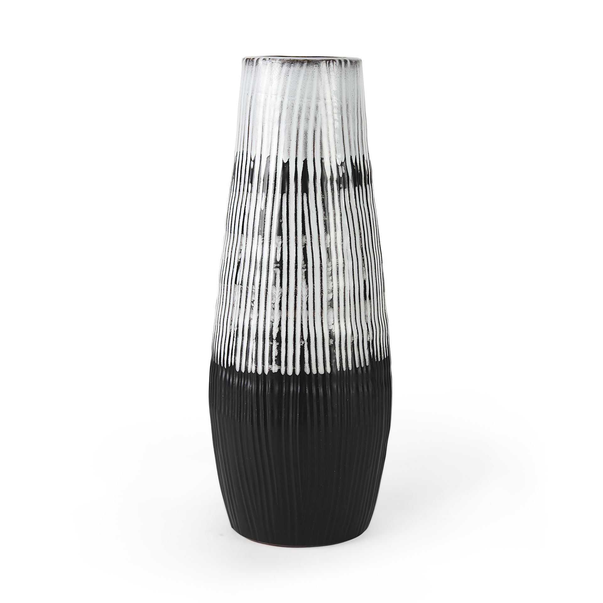 Tanami I Tall Dark Brown/White Ceramic Vase large image 