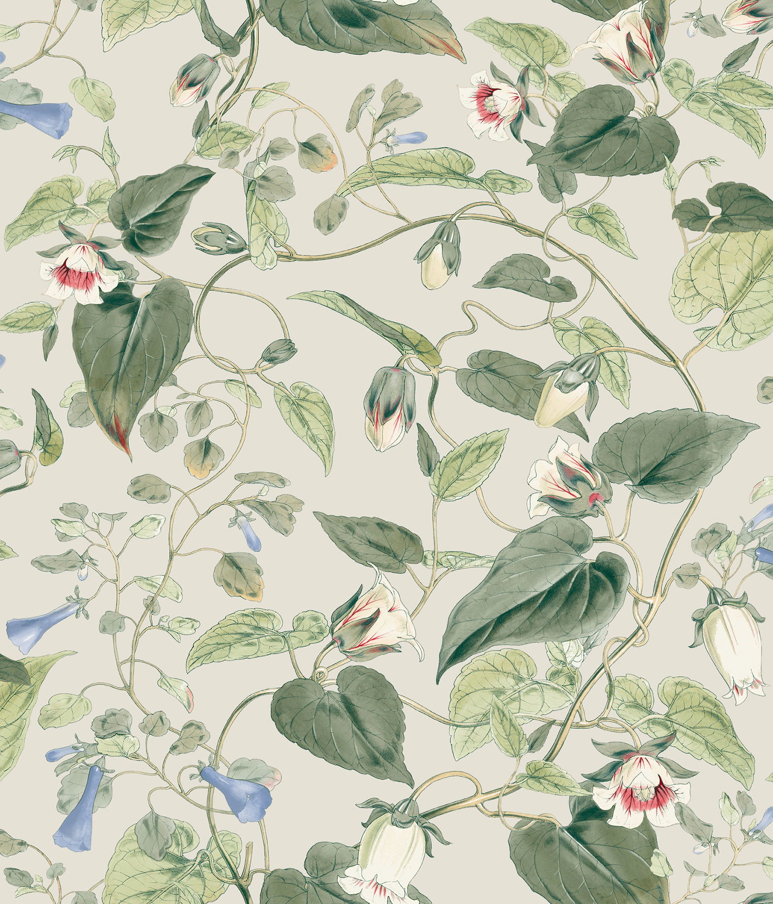 Moon Flower Light Taupe Wallpaper large image 