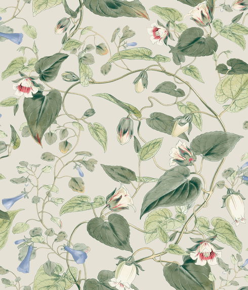 Moon Flower Light Taupe Wallpaper