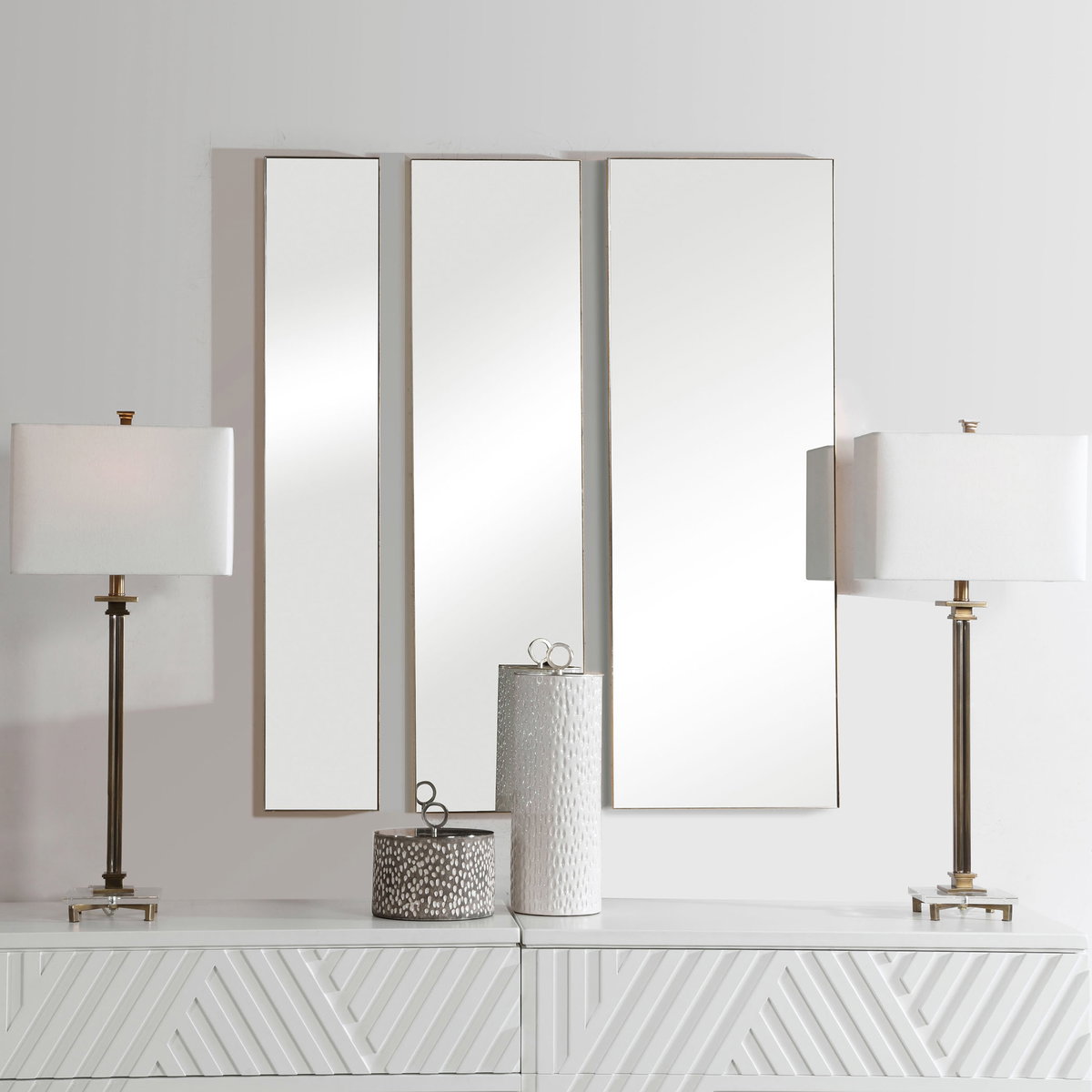 Rowling Gold Mirrors Set/3, by Uttermost, 16" width x 47" height x 1.12" depth View 2