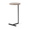 Ballatine 15L x 15W x 27H Brown Wood Round Top with Black Metal Base Accent Table, Side & End Table by Mercana, 15" length x 15" width x 27" height thumbnail 1