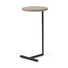 Ballatine 15L x 15W x 27H Brown Wood Round Top with Black Metal Base Accent Table thumbnail 0