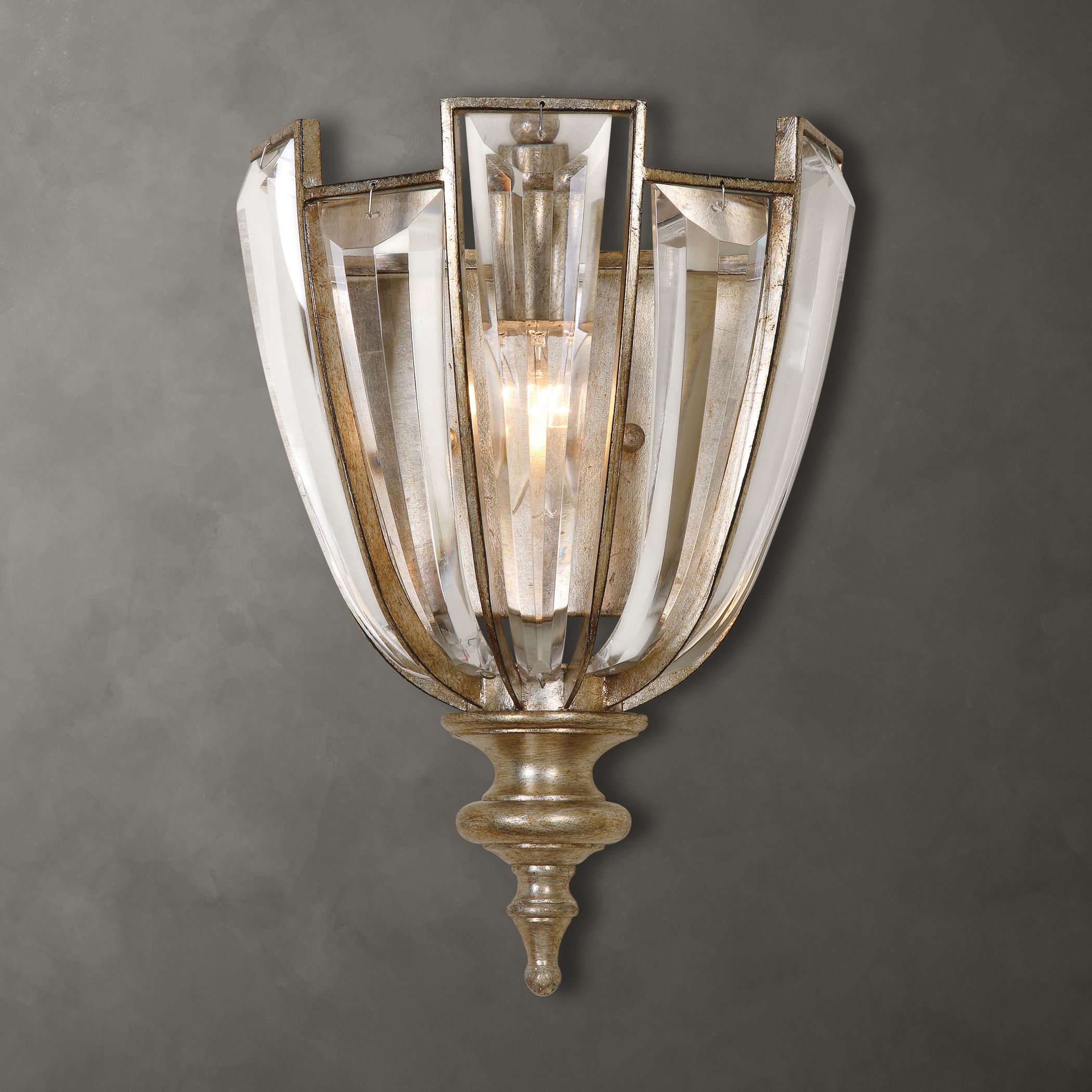 Vicentina 1 Light Crystal Wall Sconce large image 