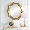 Flare Brushed Brass Round Mirror thumbnail 1