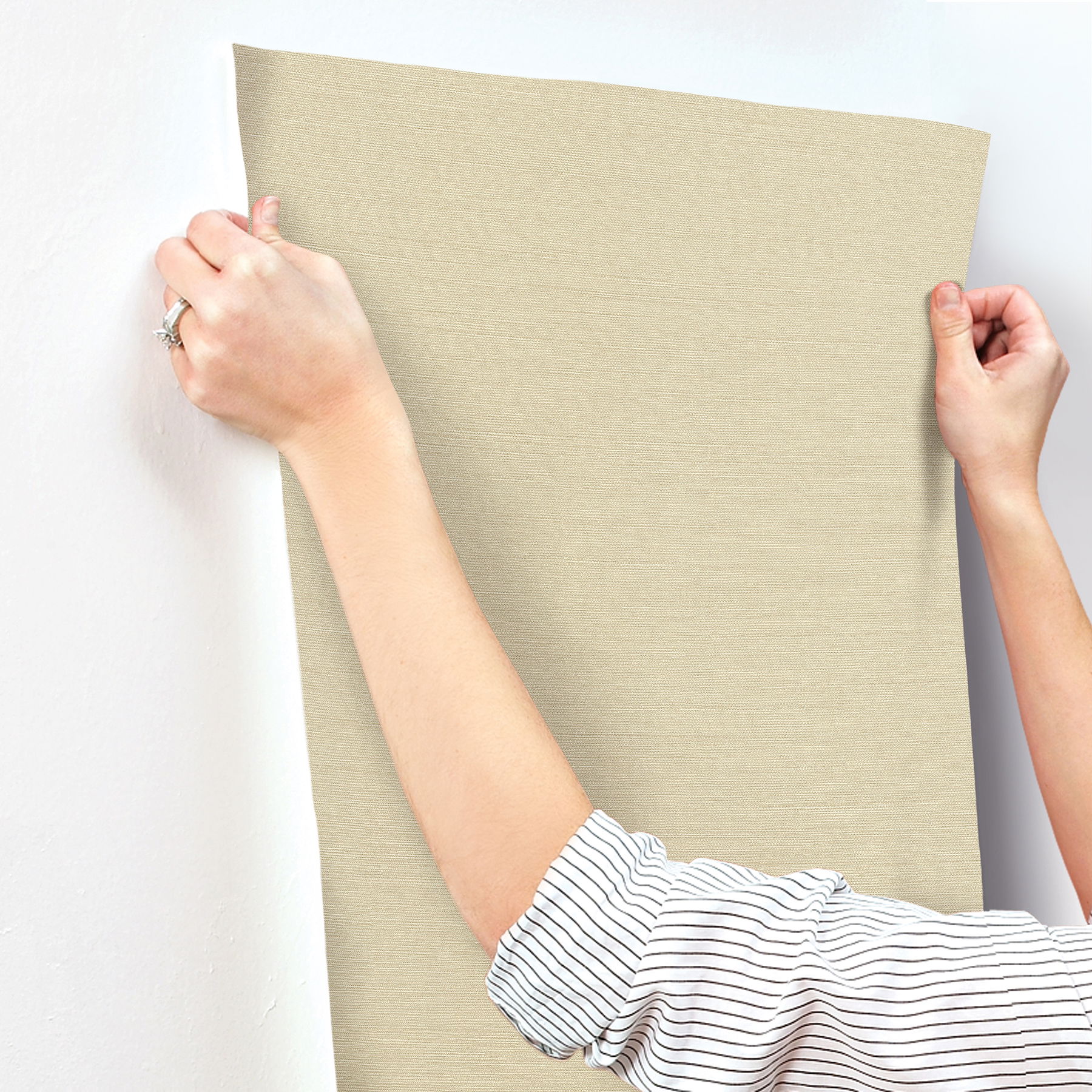 Shimmering Linen Cream Wallpaper large image 