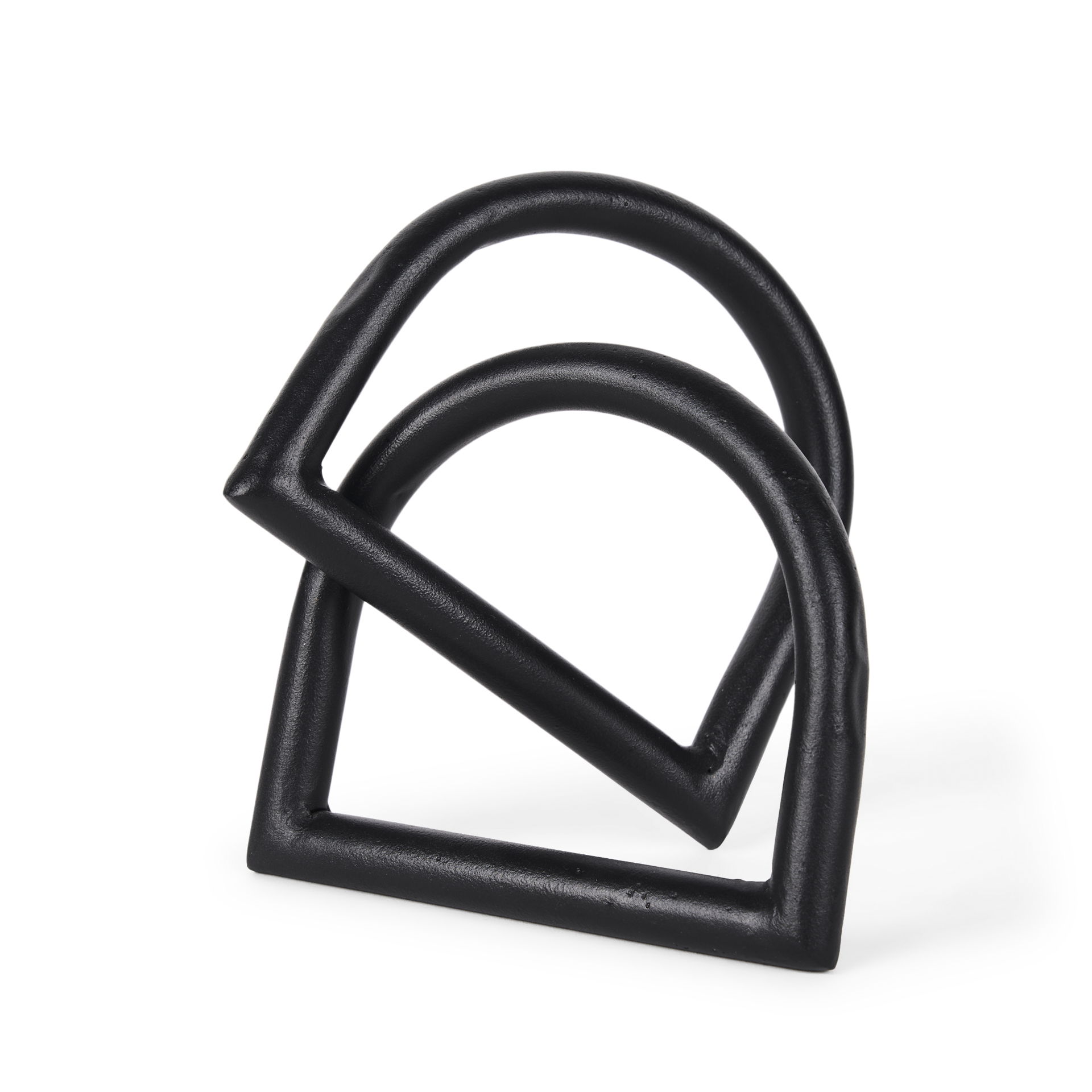 Locke Large Matte Black Metal Decorative Object, by Mercana, 5.91" length x 5.91" width x 6.1" height View 1