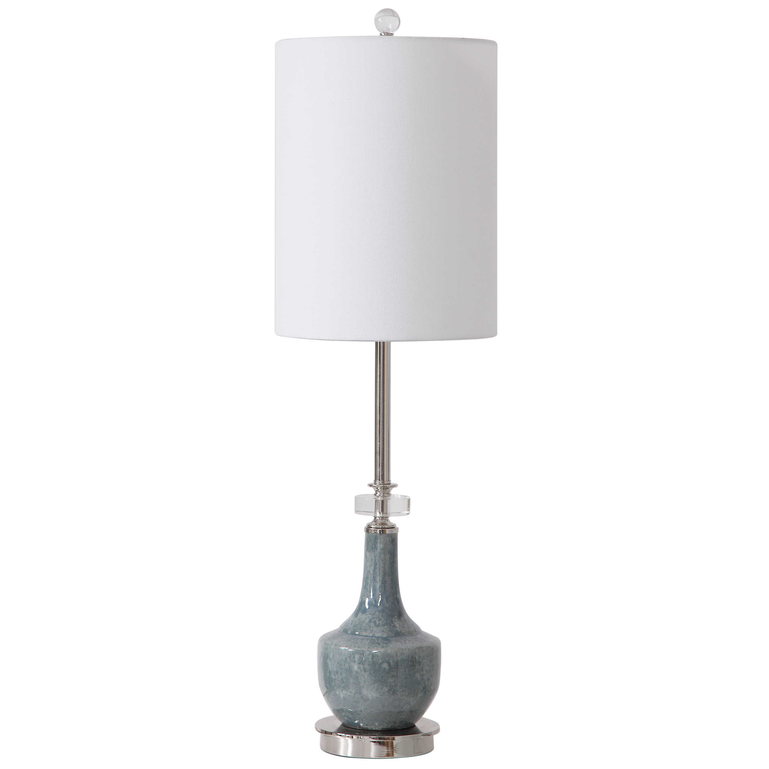 Piers Mottled Blue Buffet Lamp, by Uttermost, 10" width x 33.25" height x 10" depth View 4