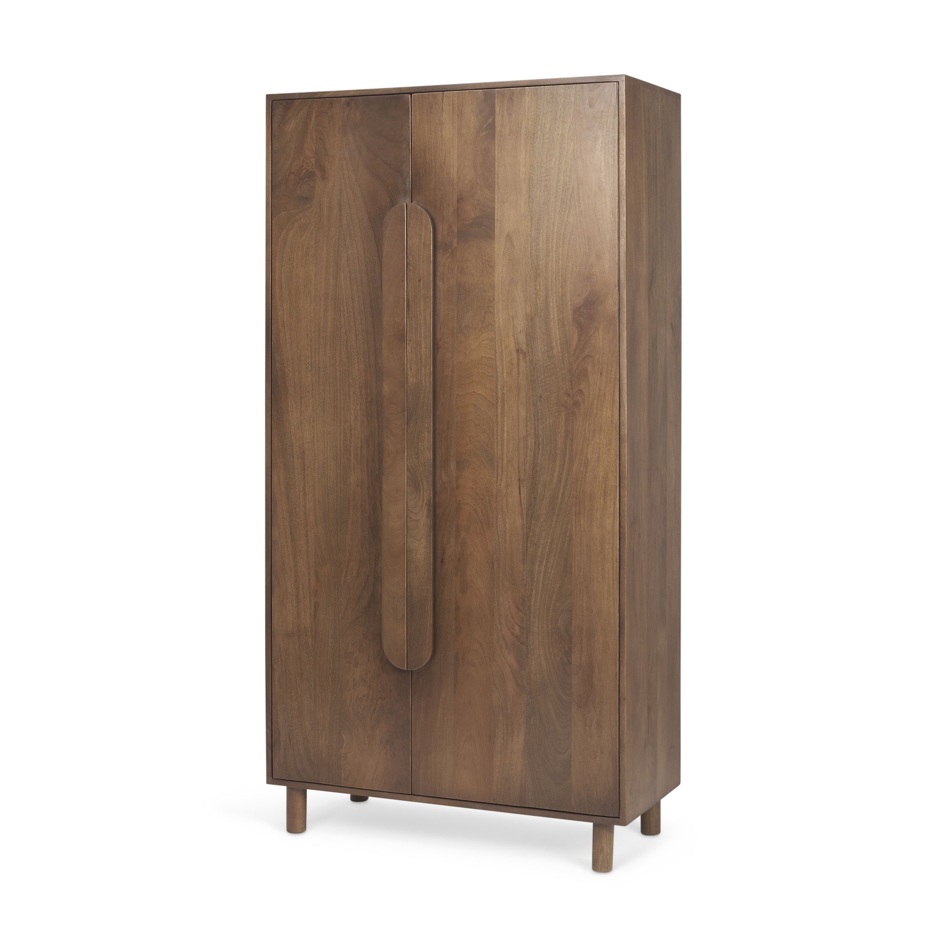 Astrid 36.0L x 17.0W x 70.0H Medium Brown Solid Wood Armoire, Cabinets & Sideboard by Mercana, 36" length x 16" width x 70" height View 1