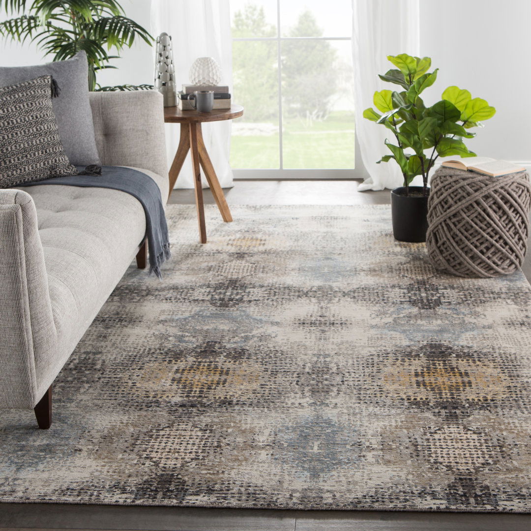 Droskyn Sandhurst Damask Hand-Knotted Beige Area Rug large image 