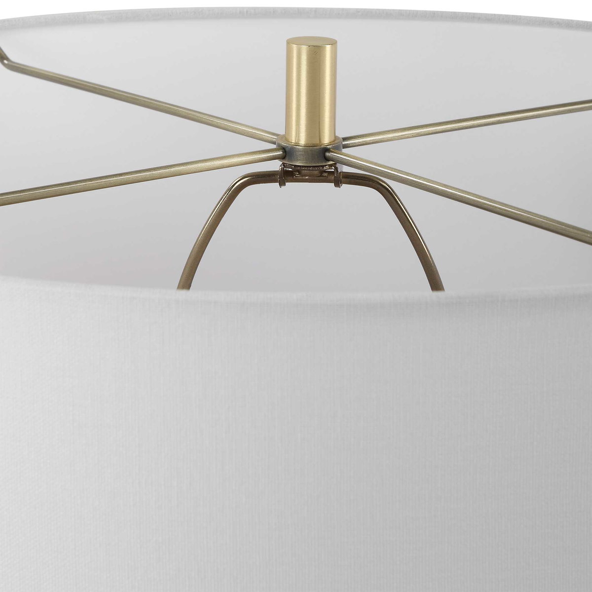 Saylor White Table Lamp, by Uttermost, 19" width x 27.5" height x 19" depth View 7