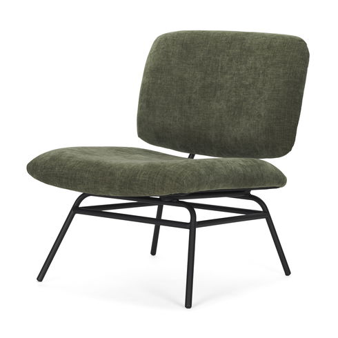 Nora Forest Green Fabric with Matte Black Metal Legs Accent Chair