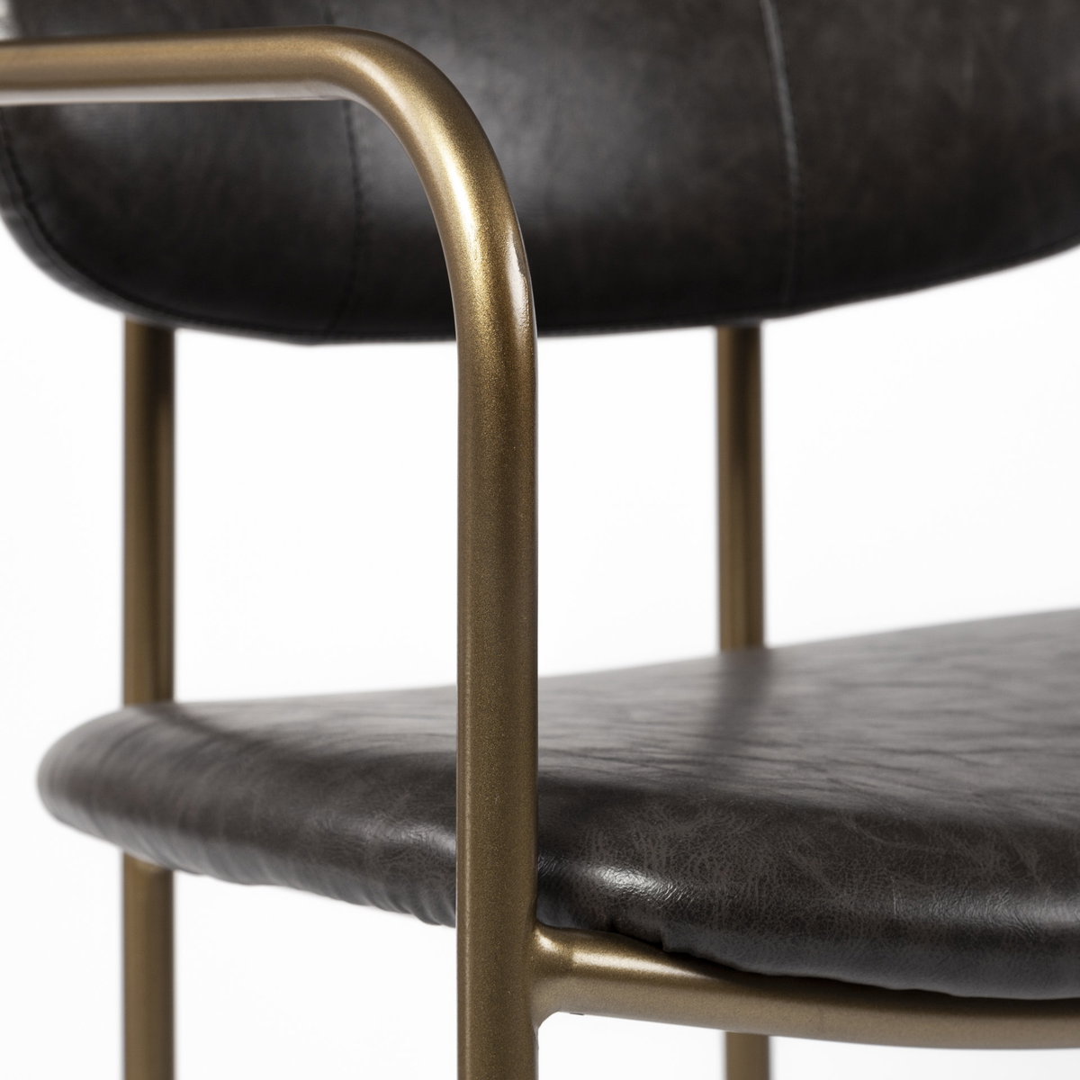 Parker Low Back 26.5in Seat Counter Stool | Brown Faux Leather, Counter & Bar Stool by Mercana, 19" length x 19.75" width x 36" height View 8