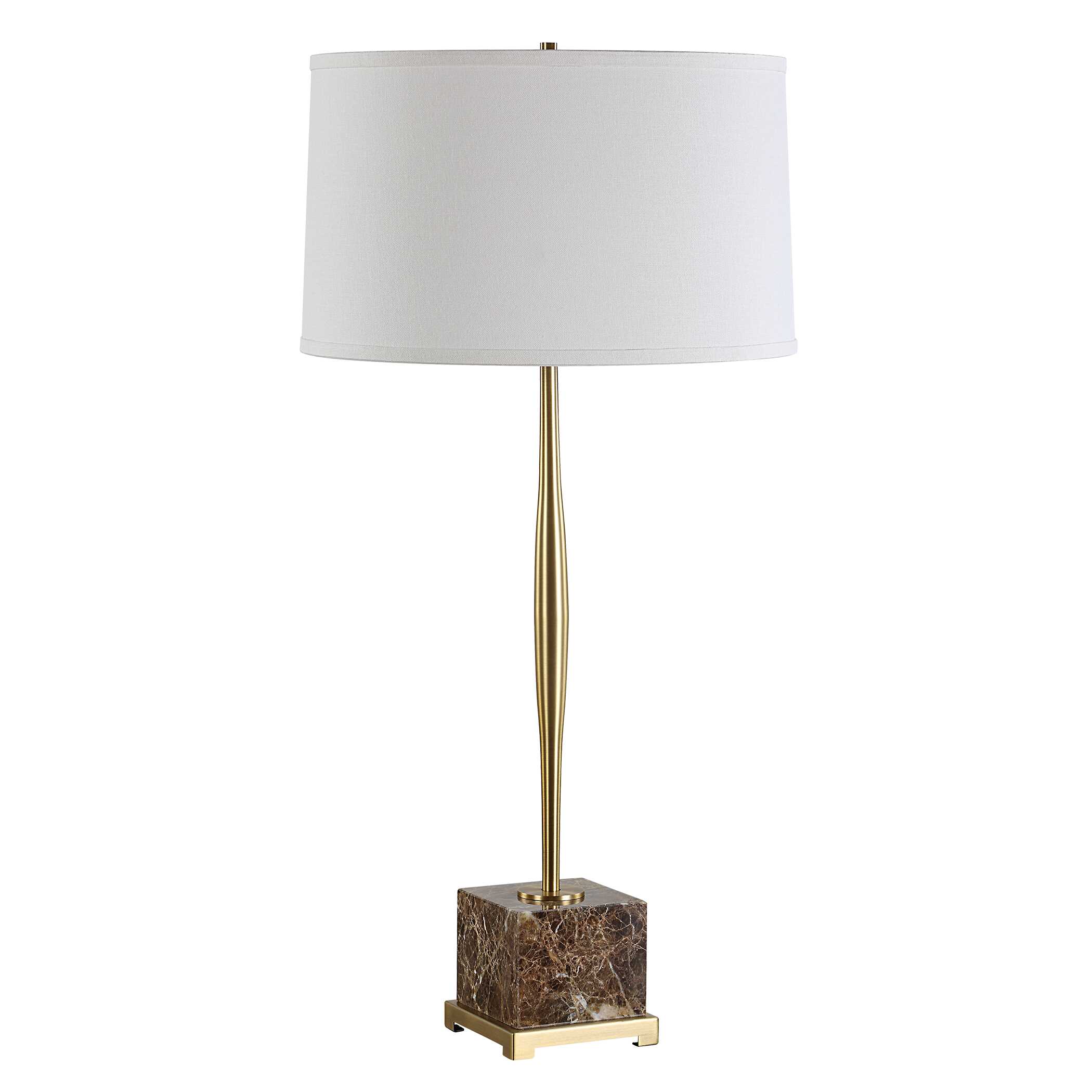 Booker Thin Brass Table Lamp, by Uttermost, 17" width x 34.25" height x 17" depth View 5
