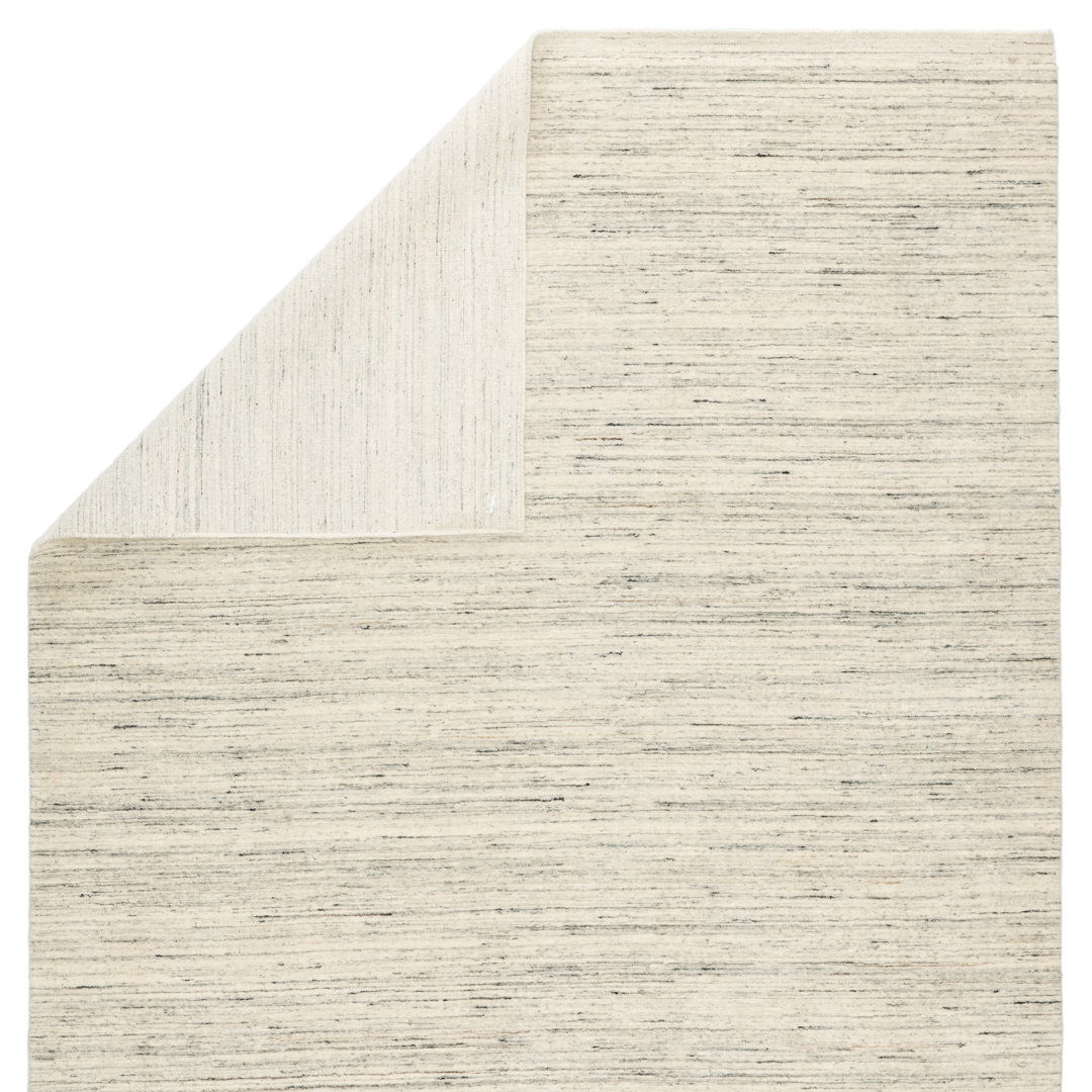 Tallwood Handmade Solid Cream/ Light Blue Area Rug (10'X14') large image 