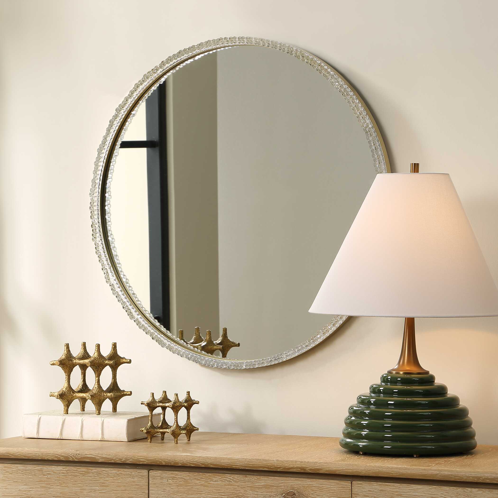 Break The Ice Round Mirror, by Uttermost, 31.5" width x 31.5" height x 2" depth View 3