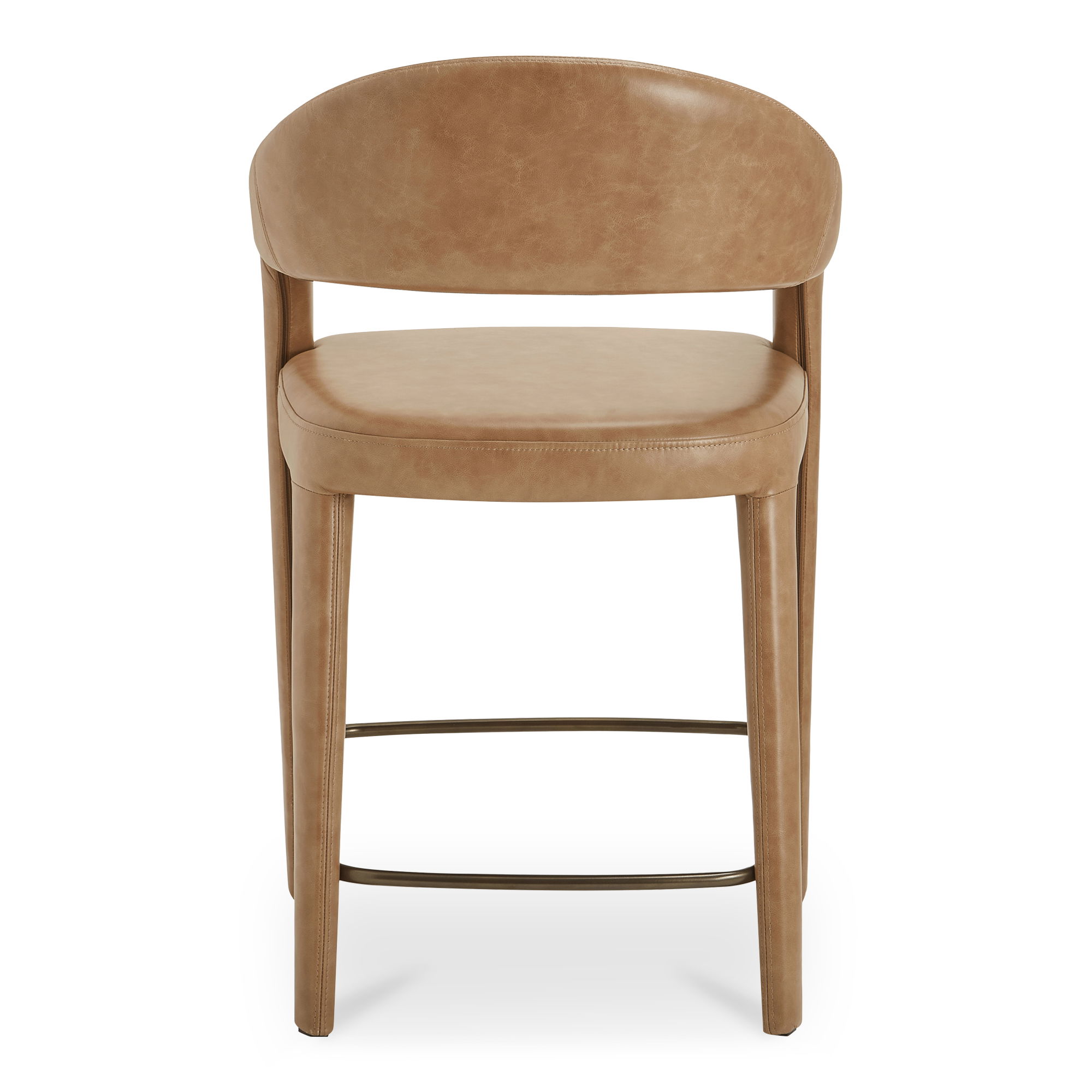 Martens Counter Stool Brown Leather, Counter & Bar Stool by Moe's Home, 23.6" width x 39" height x 23.3" depth View 4