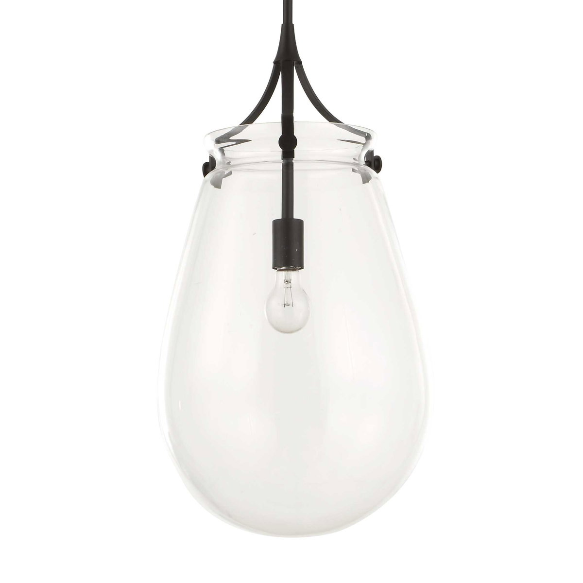 Dewdrop 1 Light Glass Shade Pendant, Ceiling Light by Uttermost, 25" height x 13.5" diameter View 7
