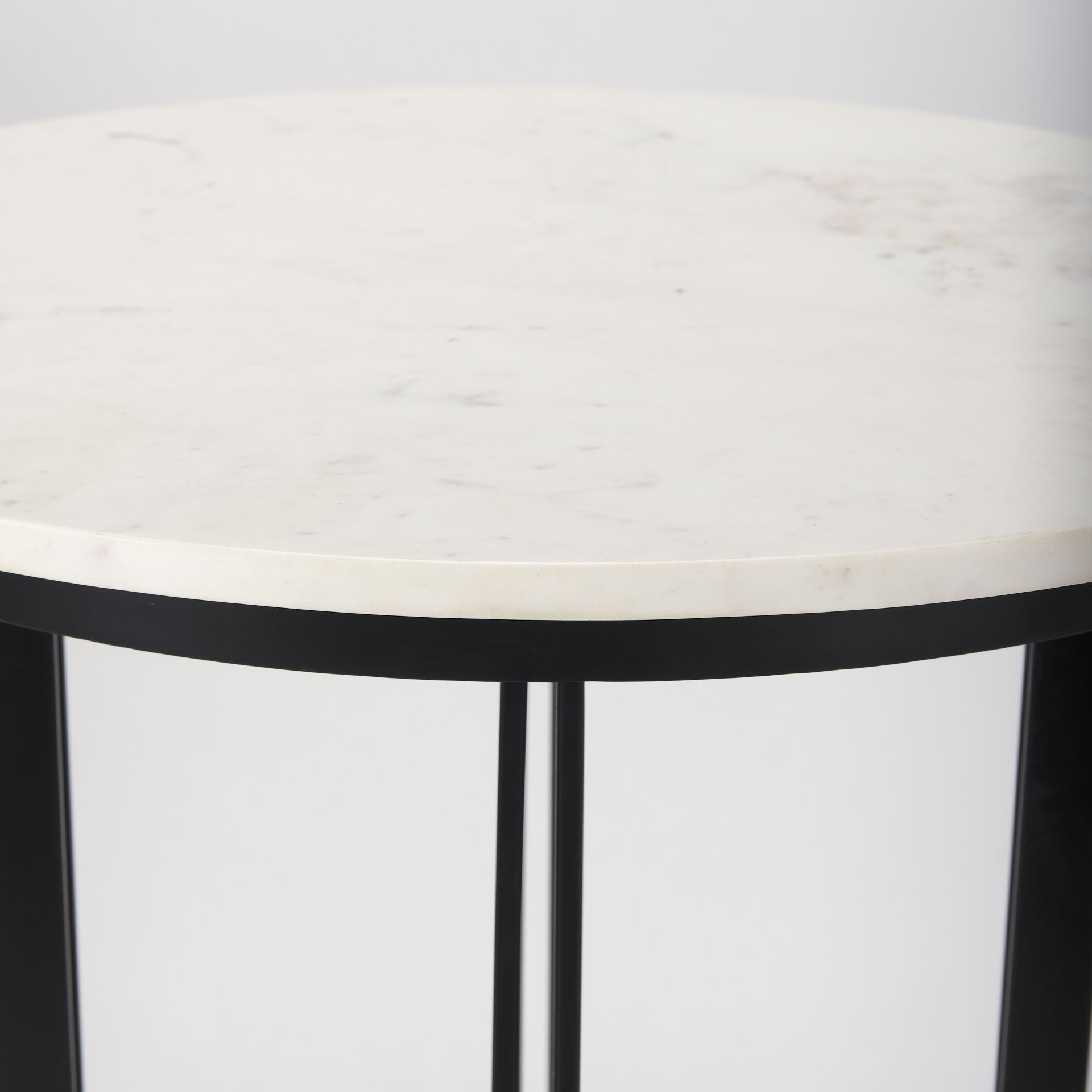 Tanner Marble & Matte Black Bistro Table large image 