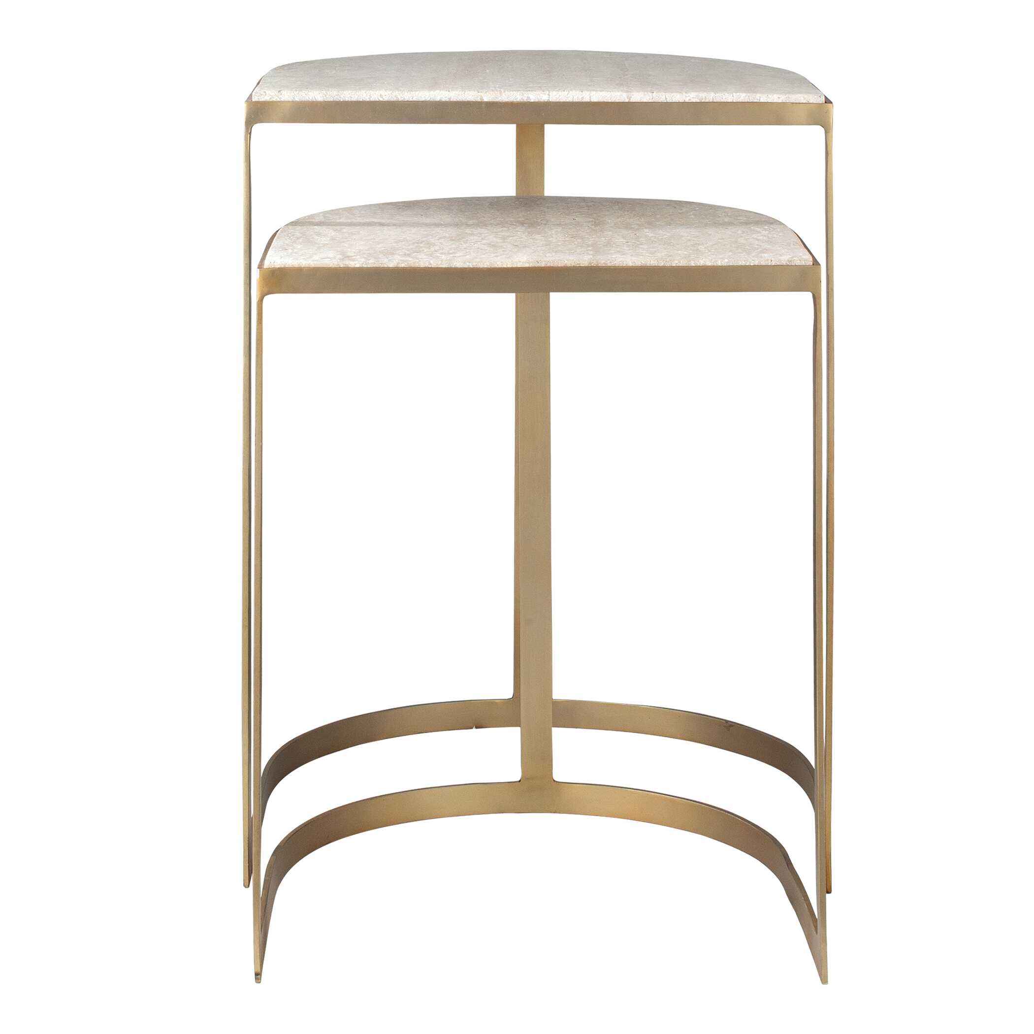 Lindon Travertine Nesting Tables Set/2, Furniture by Uttermost, 17.25" width x 24.25" height x 17.25" depth View 6