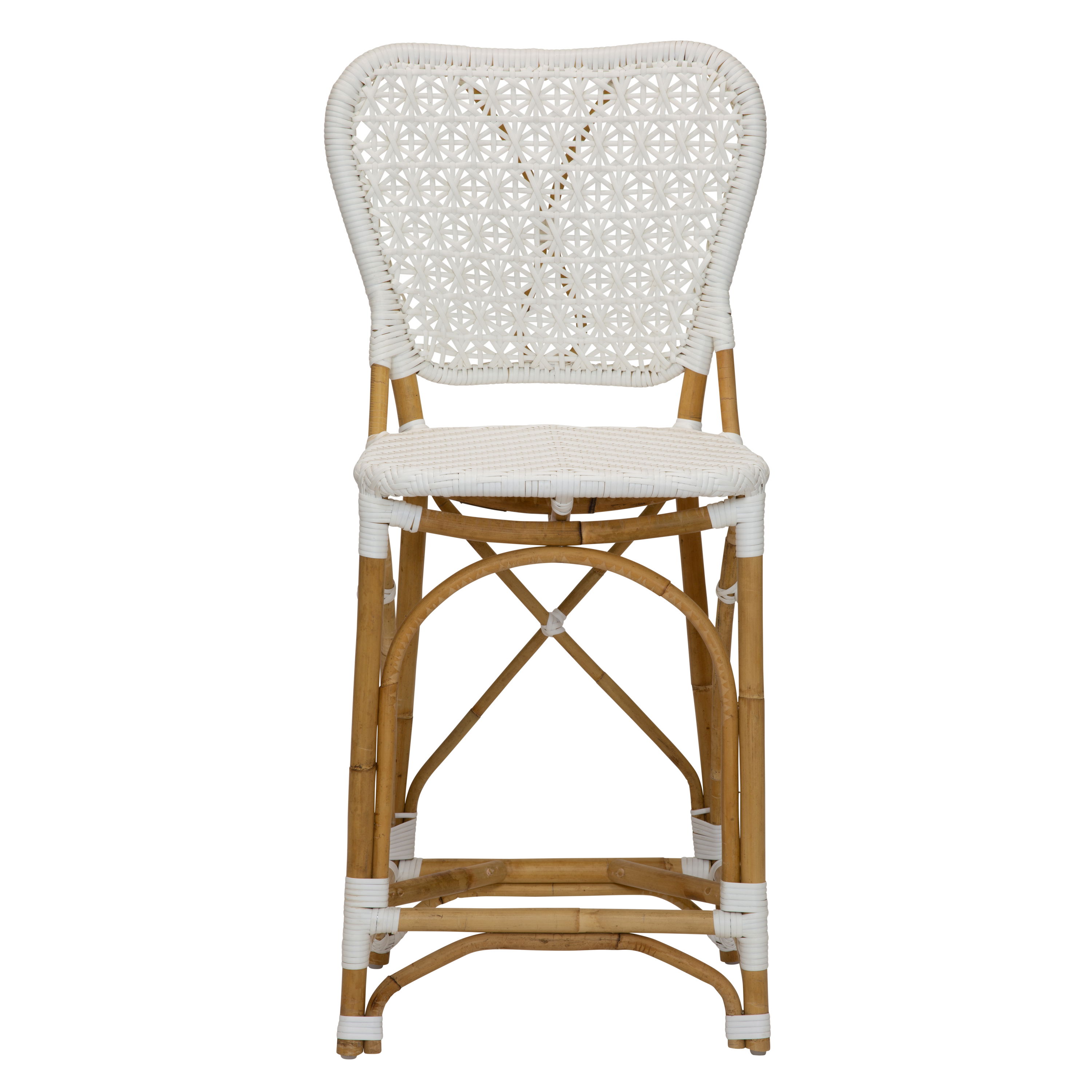 Clemente Counter Stool in Natural/White, Counter & Bar Stool by Woven, 17.75" width x 40" height x 19.5" depth View 5