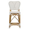 Clemente Counter Stool in Natural/White, Counter & Bar Stool by Woven, 17.75" width x 40" height x 19.5" depth thumbnail 5