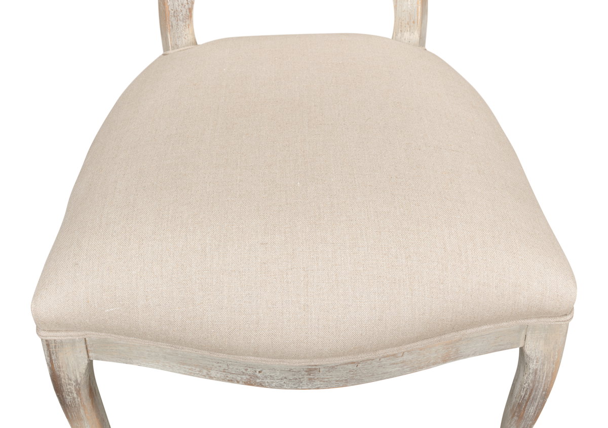Oval Cane Back S/Chair  Grey Oak  Flax, by Sarreid, 2' length x 1'9" width x 3'5" height View 5