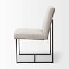 Stamford High-Back Dining Side Chair | Beige Linen with Black Metal, Dining Chair by Mercana, 19" length x 25" width x 35.25" height thumbnail 5
