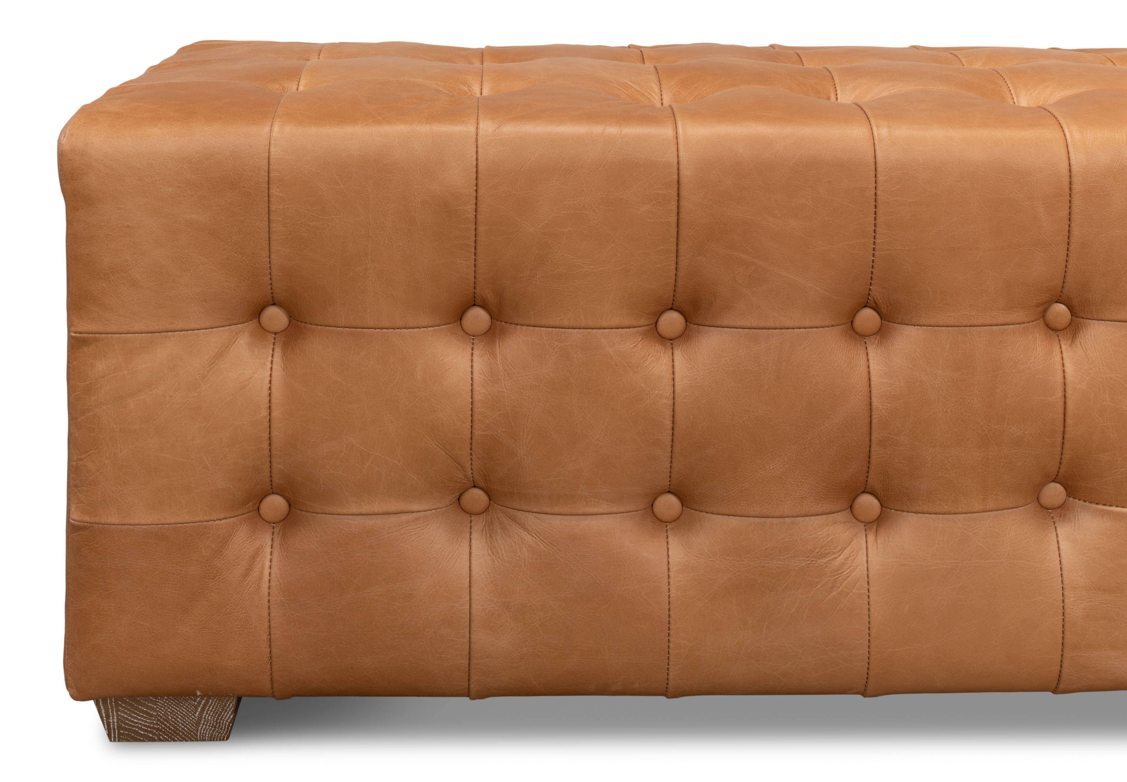 Beam Bench Tufted Leather large image 
