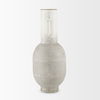 Torres Tall Textured Off White with Gold Metal Vase, by Mercana, 6.3" length x 6.3" width x 15.75" height thumbnail 4