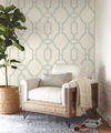 Woven Trellis Eggshell Wallpaper thumbnail 1