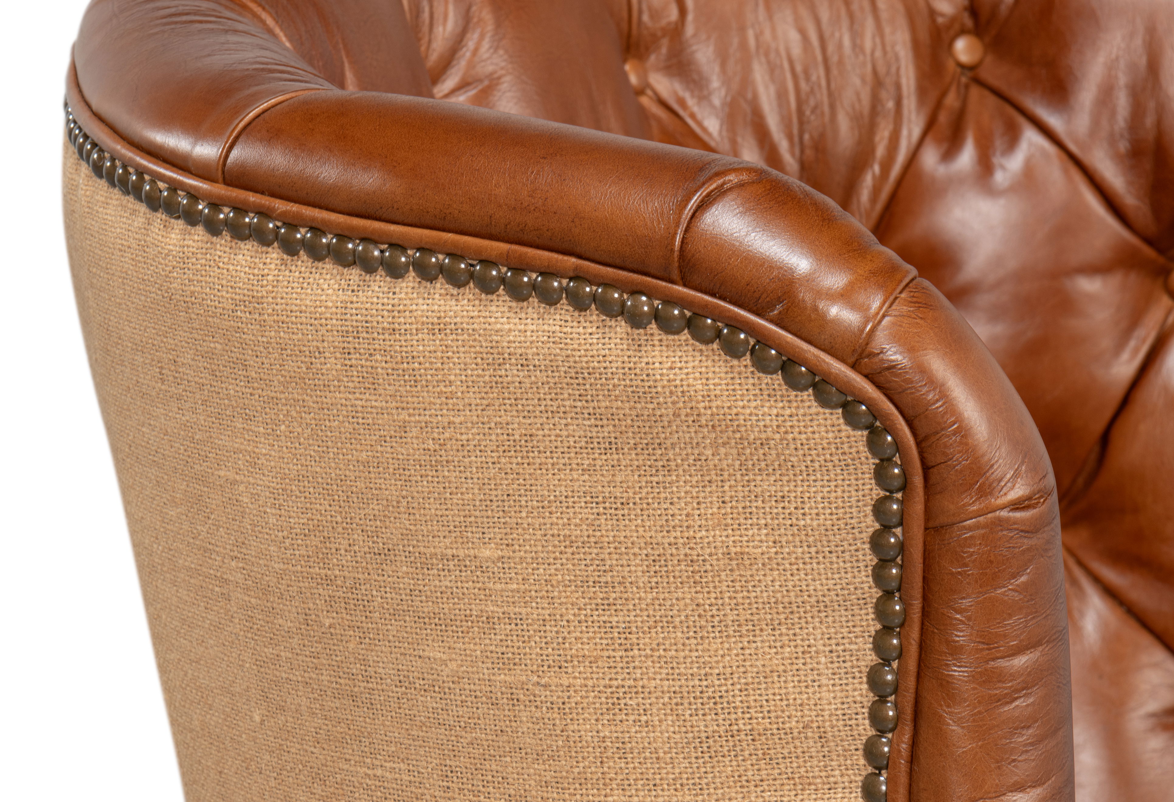 Welsh Leather & Jute Chair large image 