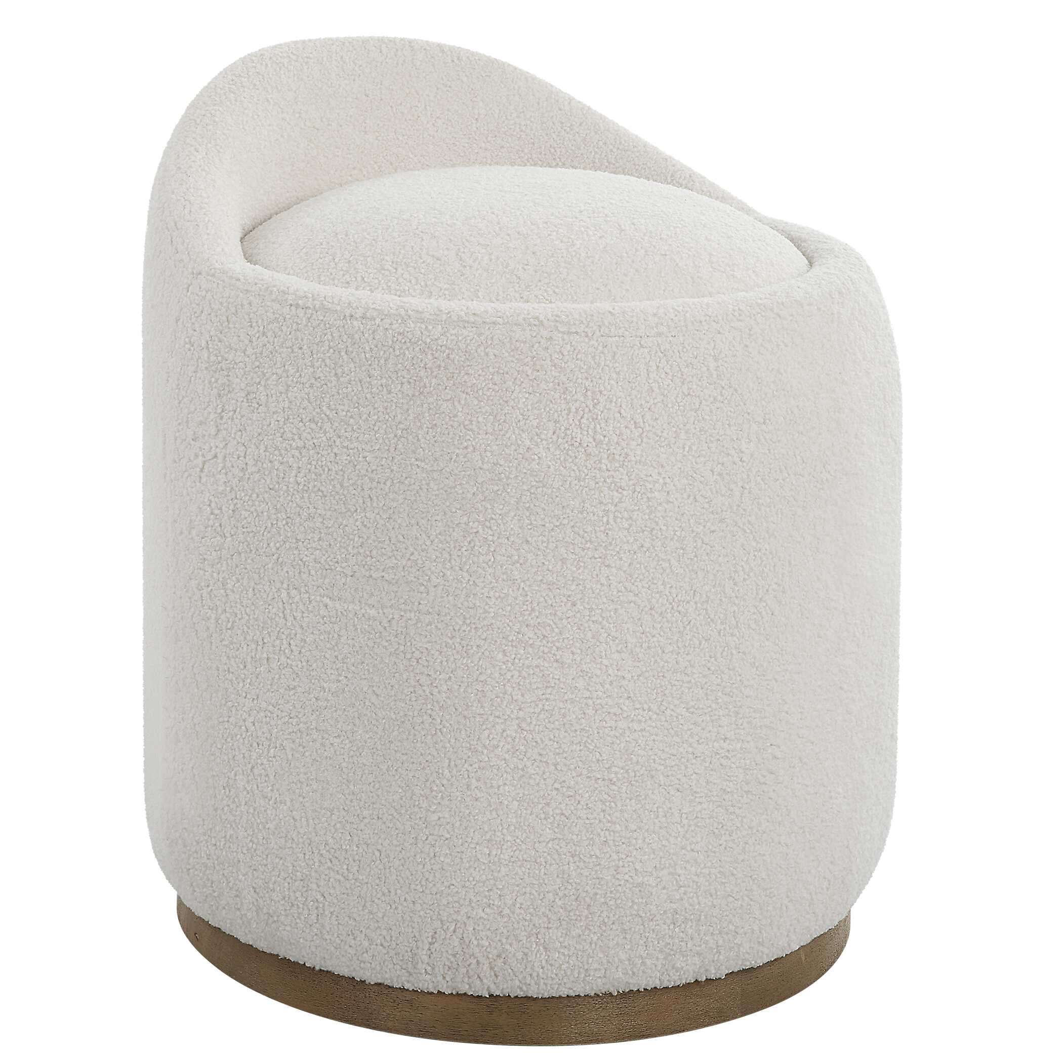 Swirl Swivel Sheepskin Ottoman, Furniture by Uttermost, 21" width x 24" height x 21" depth View 5